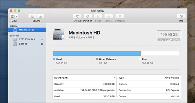 كيفية فتح أداة القرص على نظام Mac