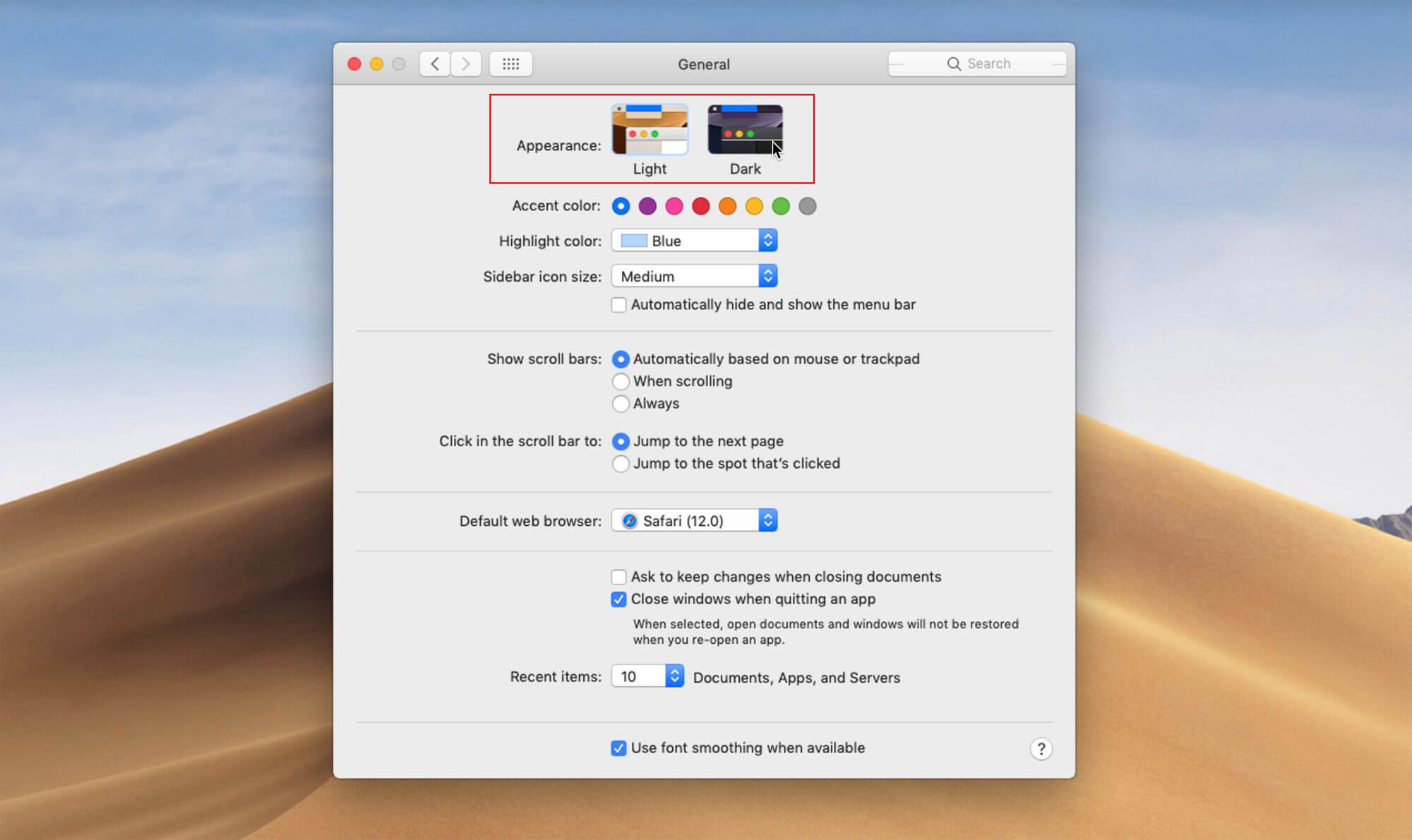 تفعيل الوضع الداكن وضع Powermymac