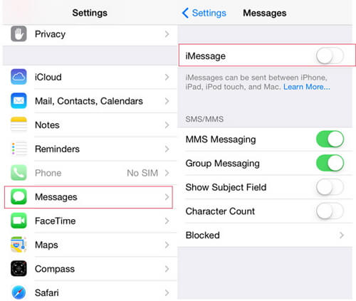 قم بتمكين Imessage Iphone