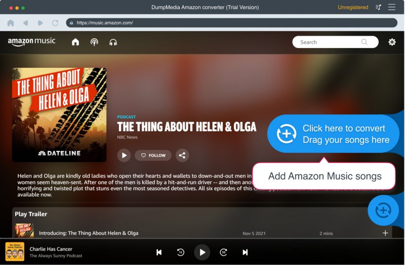 أفضل برنامج تنزيل موسيقى من أمازون: DumpMedia Amazon Music Converter - إضافة ملفات