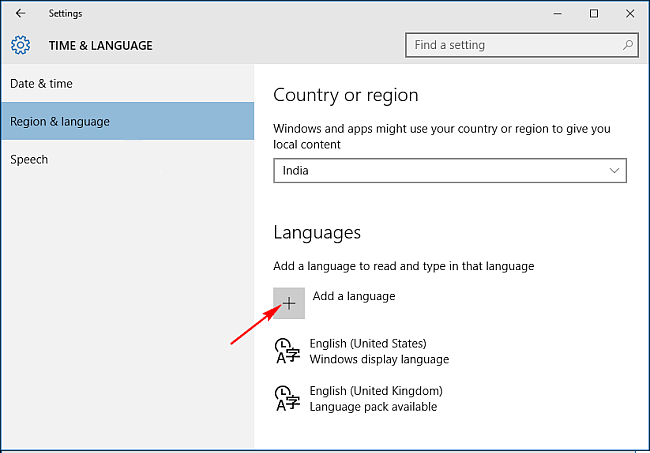 أضف لغة لتغيير لغة العرض في Windows 10