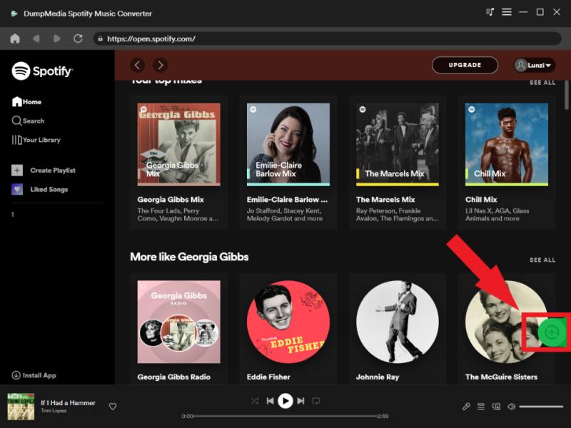 قم بتحويل Spotify إلى MP3 باستخدام أفضل أداة: DumpMedia Spotify Music Converter - إضافة المسارات