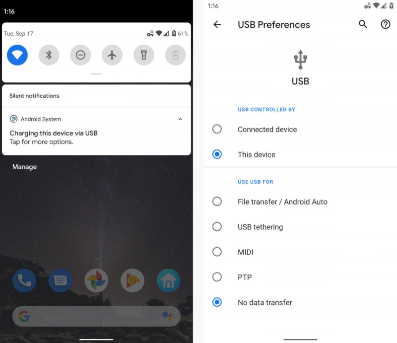 نقل البيانات من Android إلى الكمبيوتر عبر كابل USB