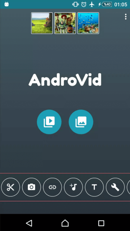 AndroVid Video Editor أحد التطبيقات لدمج مقاطع الفيديو