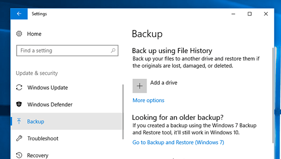 استعادة القسم المنسق عبر Windows Backup and Restore