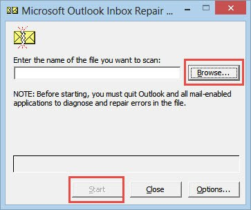 إصلاح ملف PST الخاص بك لإصلاح خطأ Outlook لا يستجيب