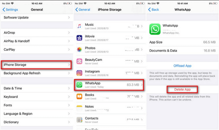 كيفية مسح WhatsApp Caches على iPhone باستخدام إعدادات iPhone الخاص بك