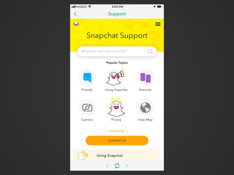استرجع صور Snapchat المحذوفة على iPhone عن طريق التواصل مع فريق دعم Snapchat