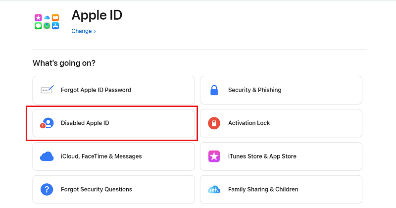 انتقل إلى دعم Apple لاستعادة كلمة مرور Apple iTunes