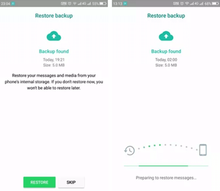 استعادة ملف WhatsApp Backup باستخدام Google Drive