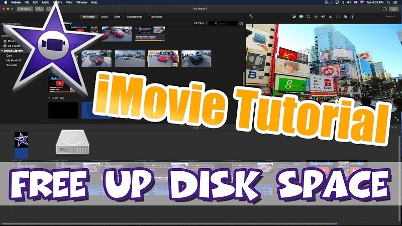 Imovie لا يكفي لحل مساحة القرص