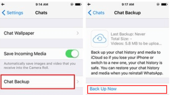 كيفية إعداد WhatsApp iCloud Backup