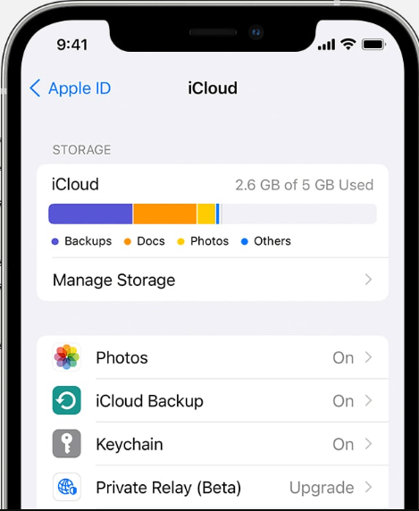 إدارة تخزين iCloud