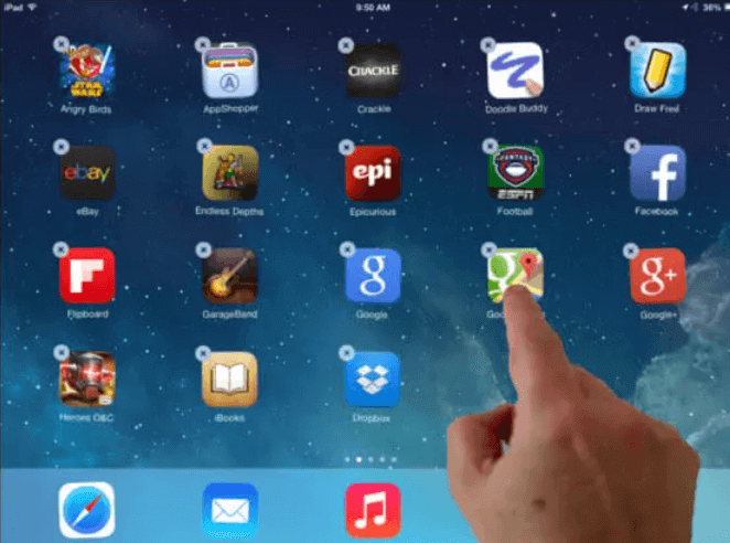 احذف تطبيق iPad بشكل دائم باستخدام طريقة الشاشة الرئيسية