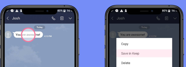 حفظ الرسائل الصوتية من Line إلى iPhone باستخدام Keep