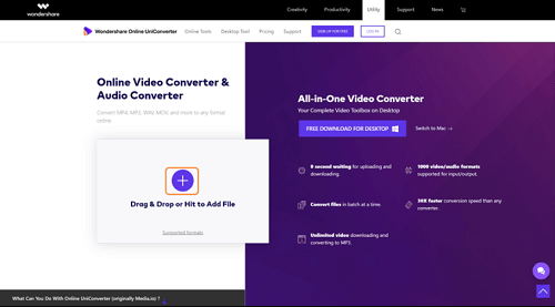 تحويل فيديو ACVHD باستخدام Media.io Converter