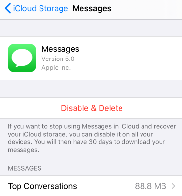 حذف محفوظات iMessage عبر iCloud