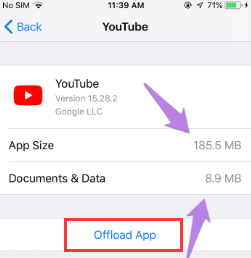 حرر مساحة تخزين YouTube على iOS