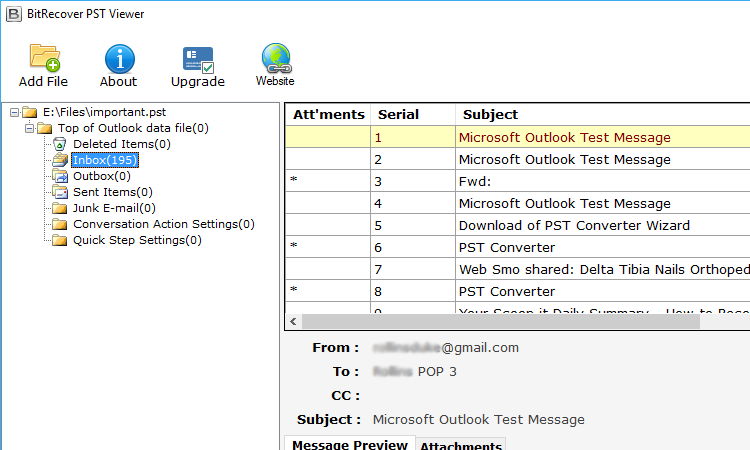 استخدم Bitrecover PST Viewer لفتح ملف بيانات Outlook بدون Outlook