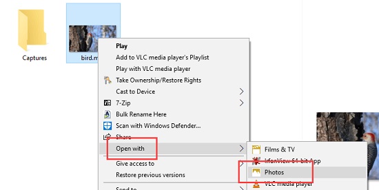 تقليم مقاطع الفيديو على نظام التشغيل Windows 10 باستخدام تطبيق الصور