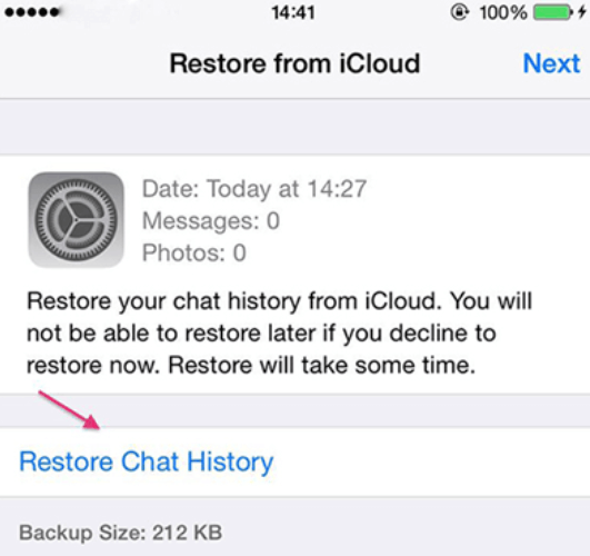 استرجع رسائل WhatsApp المحذوفة على iOS