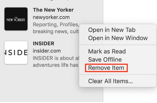 كيفية مسح العناصر الموجودة في قائمة القراءة في Safari على نظام Mac