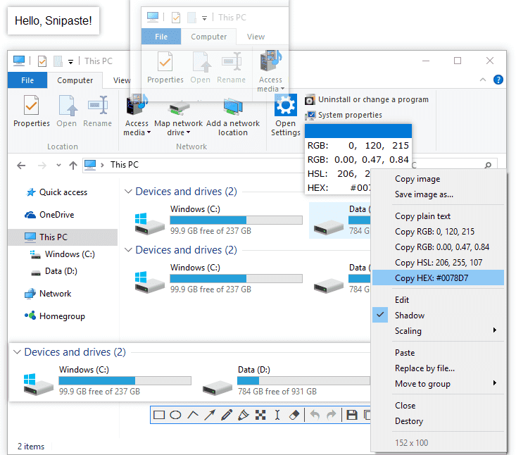 مراجعة Snipaste: التوافق