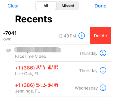 كيفية حذف المكالمات الفردية على iPhone