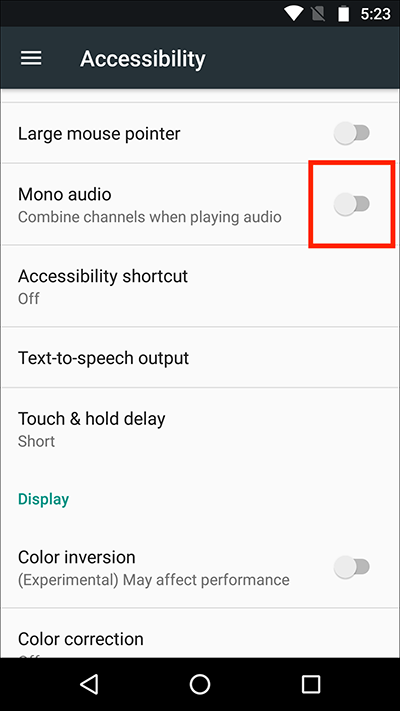 قم بتشغيل خيار الصوت الأحادي لإصلاح مستوى الصوت الخاص بي يستمر في الانخفاض من تلقاء نفسه Android