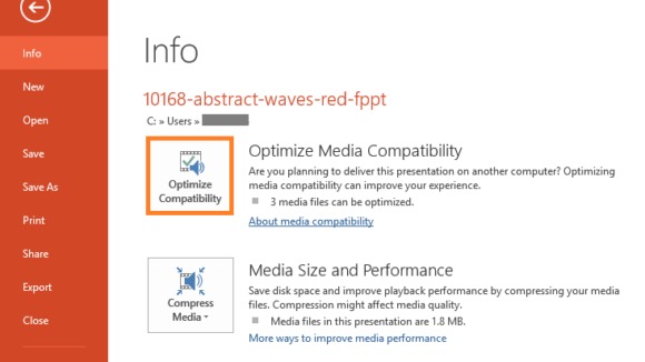 استخدم ميزة توافق الوسائط الخاصة بك لإصلاح برنامج ترميز PowerPoint غير متوفر