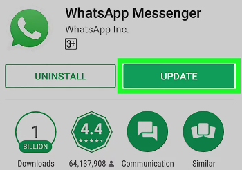 تحديث WhatsApp من متجر Google Play