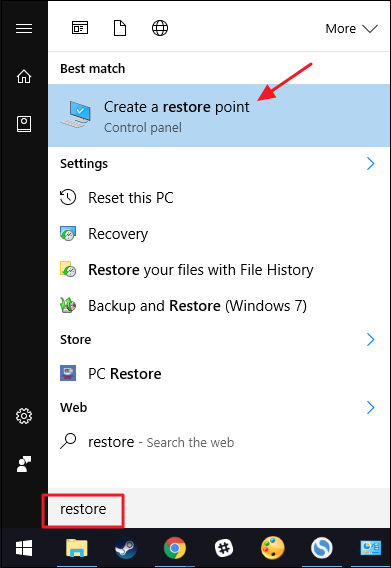 قم بتمكين استعادة النظام لاستعادة برامج التشغيل المحذوفة في نظام التشغيل Windows 10