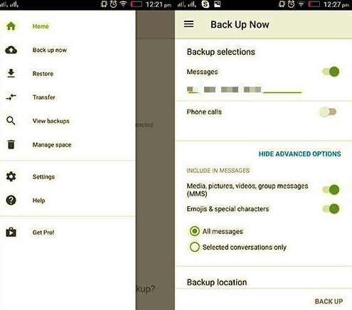نقل الرسائل النصية من Android إلى Android باستخدام SMS Backup and Restore