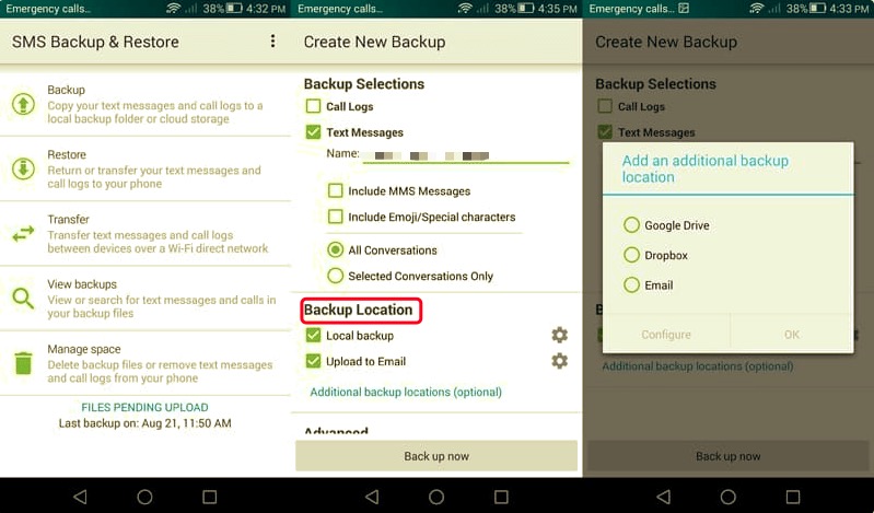 استخدم SMS Backup & Restore لنقل الرسائل النصية من Android إلى iPhone