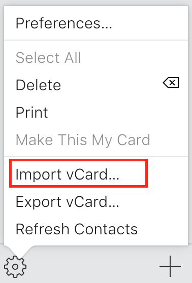 استيراد Vcard