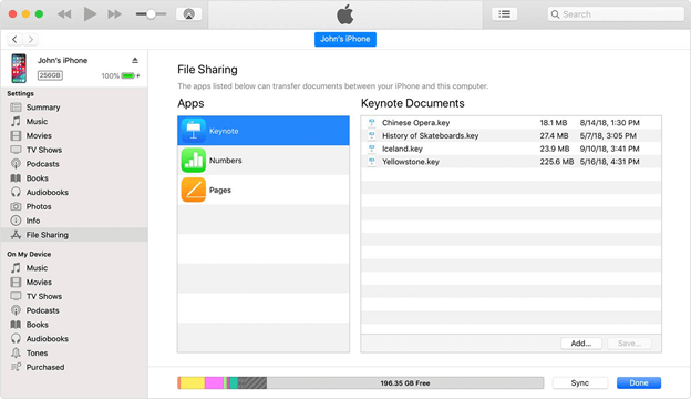 انقل ملفات iPad عن طريق مشاركة ملفات iTunes