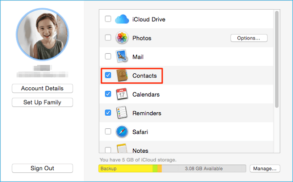 انقل جهات اتصال Outlook باستخدام iCloud