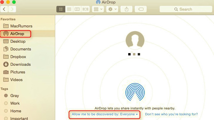 قم بتشغيل Airdrop لنقل مقاطع الفيديو من iPhone إلى Mac