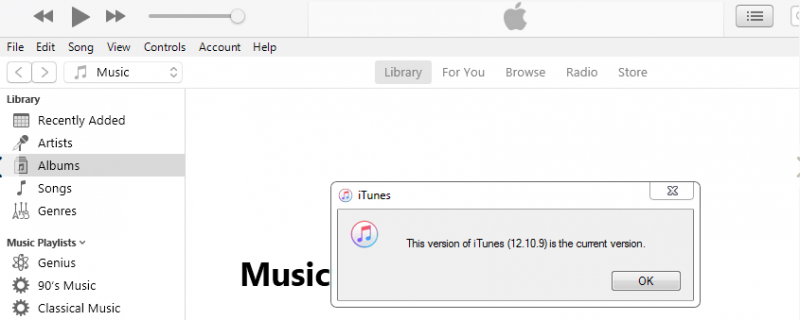 قم بتحديث iTunes لإصلاح جهاز متصل بالنظام لا يعمل