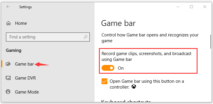 قم بتنشيط Xbox Game Bar لإصلاح مشكلة عدم العمل