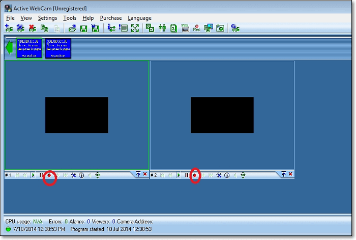 كاميرا ويب نشطة لتسجيل كاميرا الويب على نظام التشغيل Windows