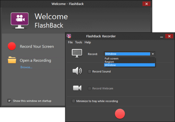 مسجل FlashBack لالتقاط الفيديو