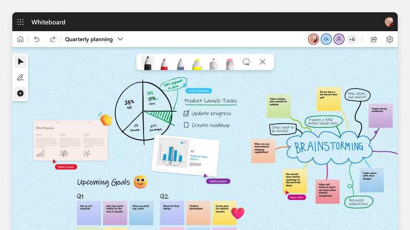 محاضرات للطلاب عبر Microsoft Whiteboard