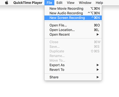 QuickTime Player - أفضل بديل لبرنامج Bandicam لنظام التشغيل Mac