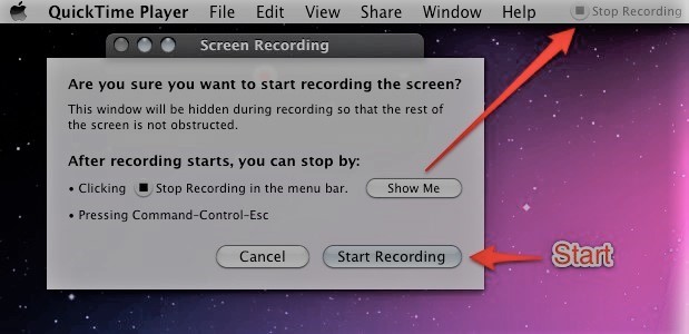 برنامج تسجيل كاميرا الويب لنظام التشغيل MacOS - مشغل QuickTime