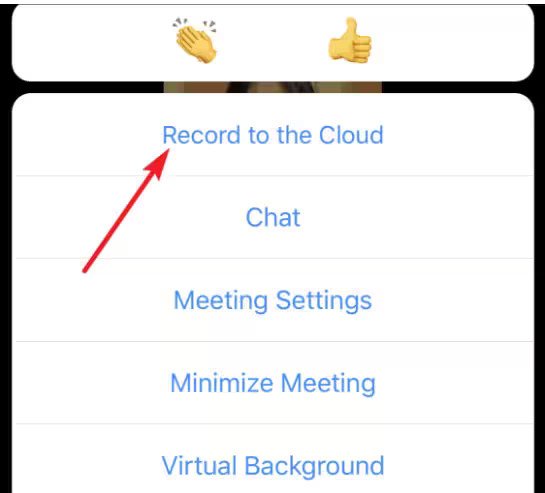 سجل اجتماع Zoom على iPhone باستخدام السحابة