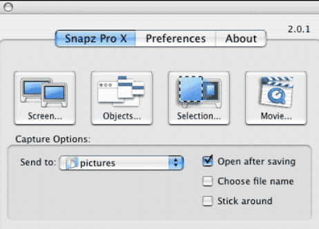 Snapz Pro X لالتقاط الفيديو على ماك