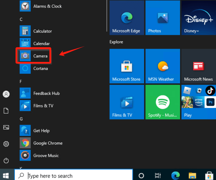 تسجيل الفيديو من كاميرا الويب باستخدام كاميرا Windows