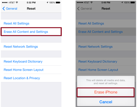 امسح iPhone دون استخدام iTunes باستخدام الإعدادات