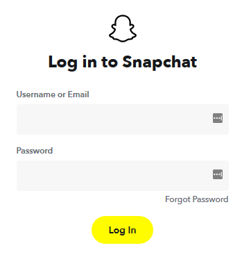 سجّل الدخول إلى حسابك لفتح حساب Snapchat